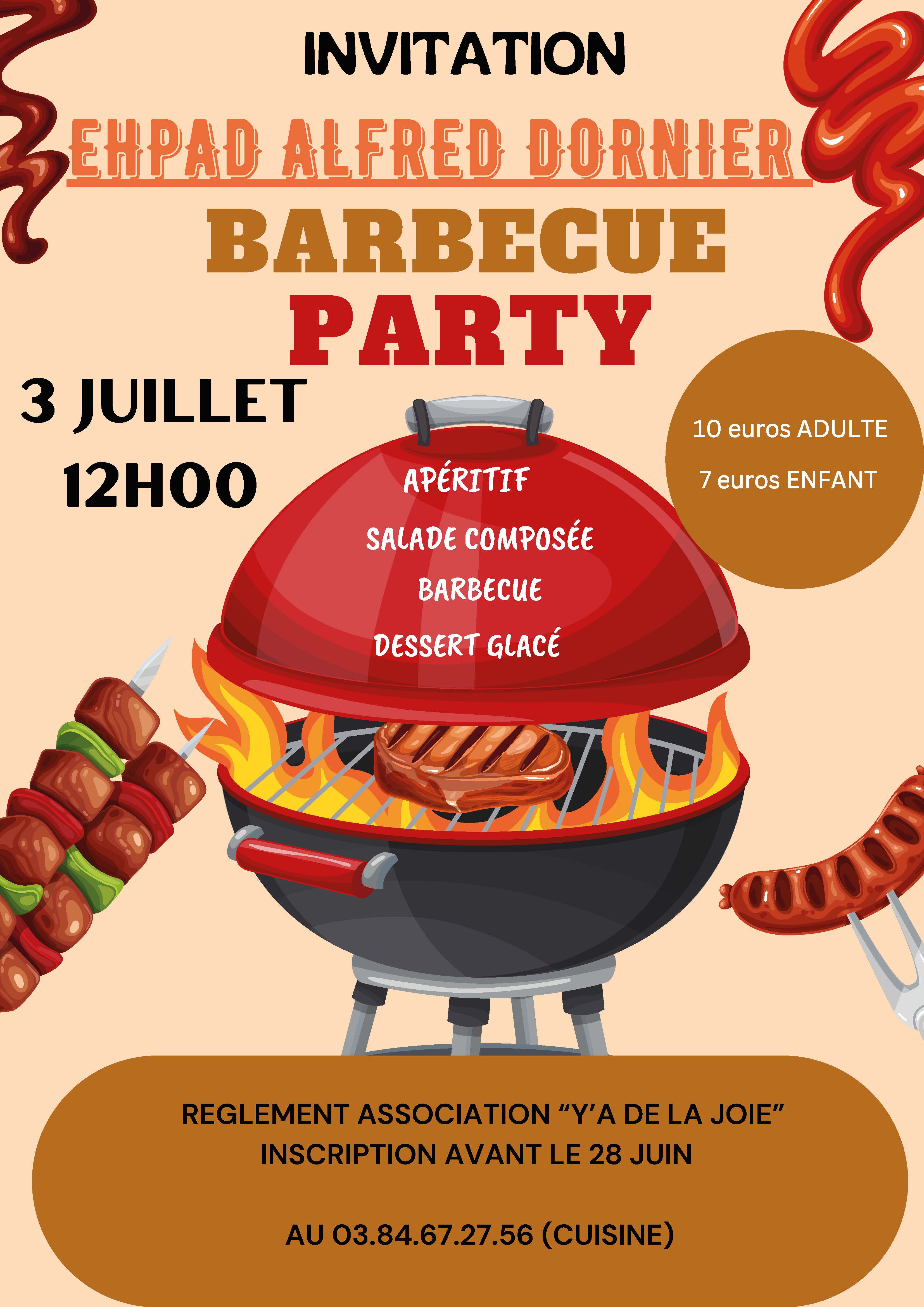 Invitation Barbecue Dampierre 3 juillet 2024